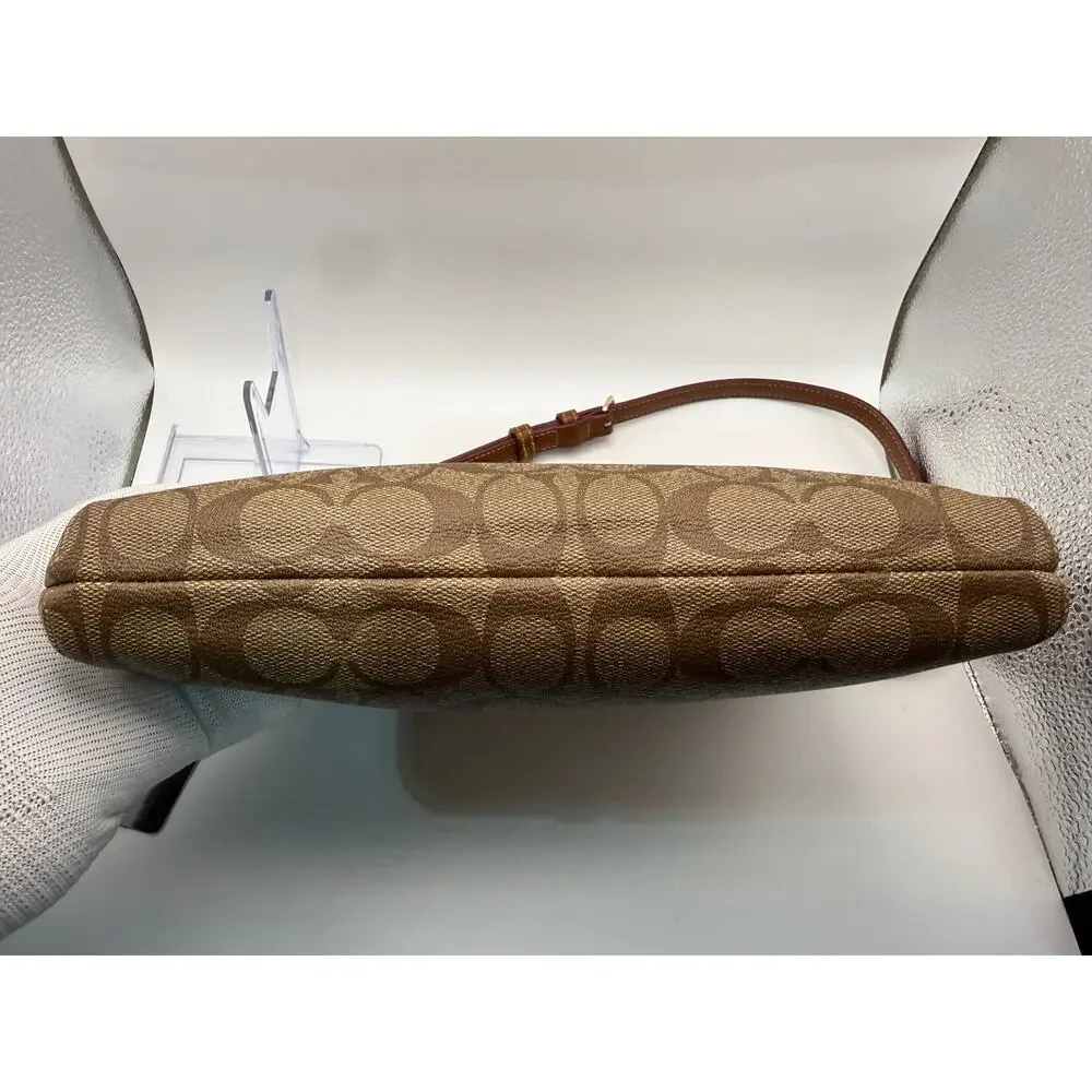 Coach Signature Canvas Crossbody Bag – Khaki/Mahogany